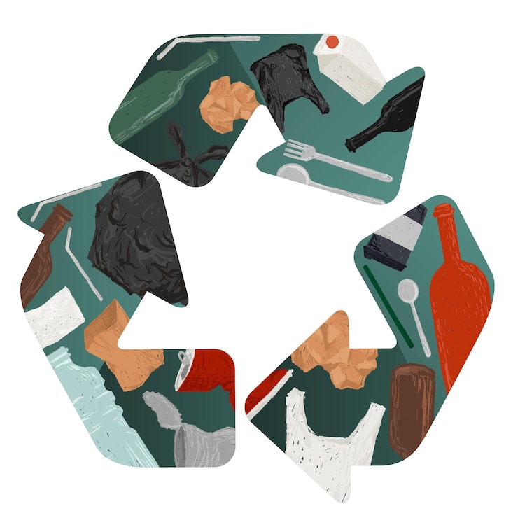 Foto símbolo de reciclaje transparente png