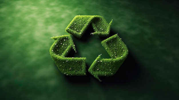 Símbolo de reciclaje verde 3d render