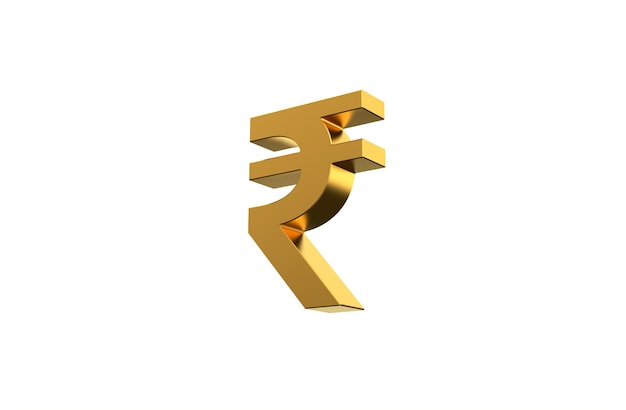 Símbolo de rupia de moneda india INR en 3d