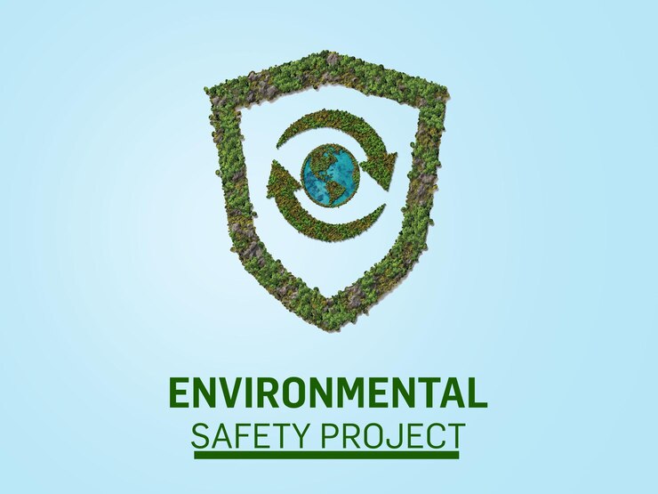 Foto símbolo de seguridad verde 3d. salvar el concepto de la tierra. día mundial del medio ambiente o día de la tierra.