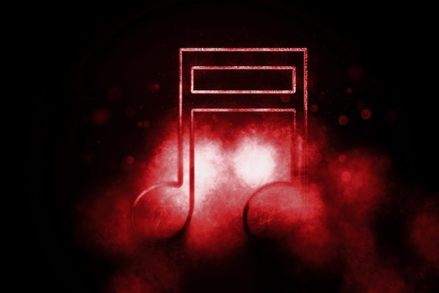 Símbolo de semicorchea transmitido, fondo de música, símbolo azul