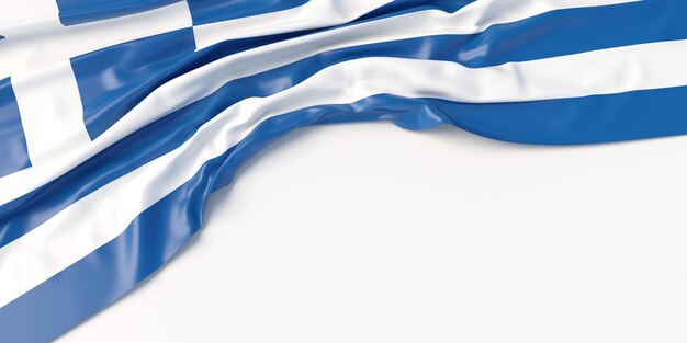 Símbolo de signo de Grecia colocado sobre fondo blanco Ilustración 3d del espacio de copia