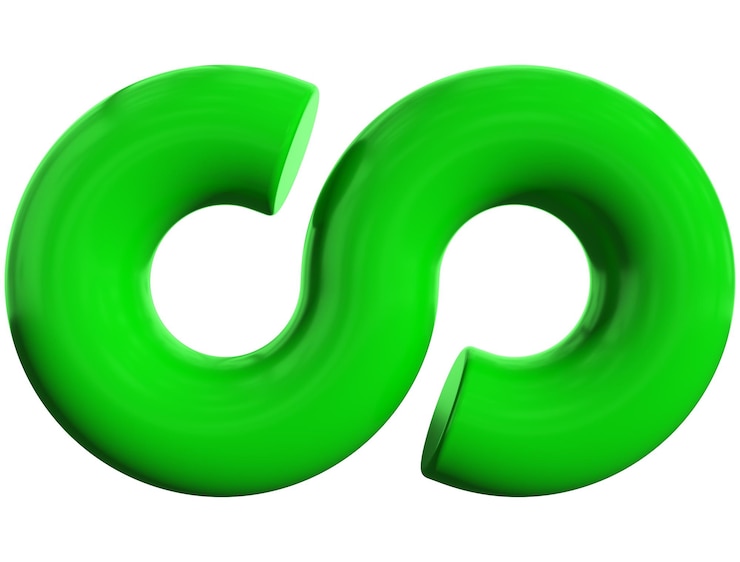 Foto símbolo de signo infinito 3d aislado