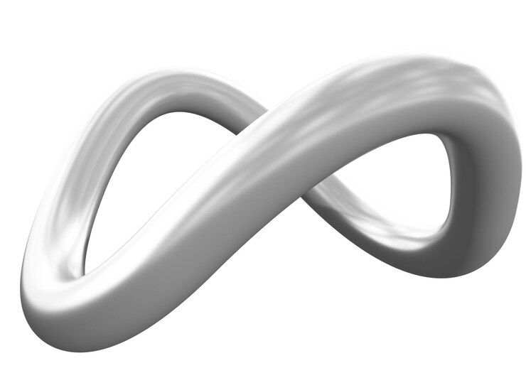 Foto símbolo de signo infinito 3d aislado
