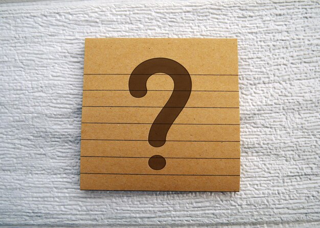 Símbolo de signo de interrogación para el concepto de problema y solución de información de preguntas frecuentes Encuesta de prueba