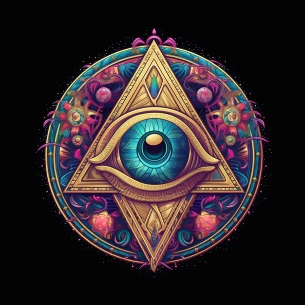El símbolo de la sociedad secreta illuminati signo de la sociedad secreta que todo lo ve