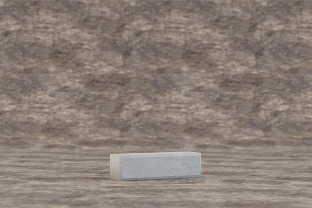 Símbolo de tablero de hormigón 3d. Signo de piedra dura sobre fondo de madera. Alfabeto de hormigón con imperfecciones. Carácter de fuente renderizado 3D.