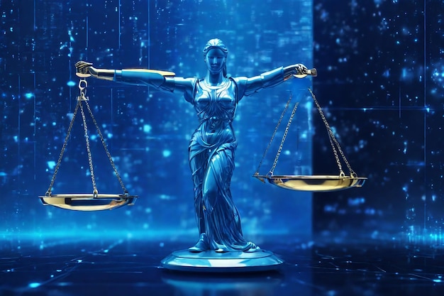 Foto símbolo temático de la justicia en primer plano