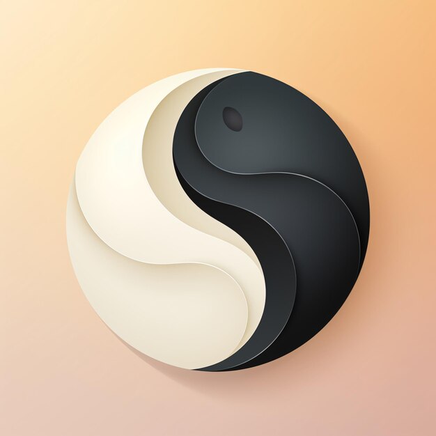 Foto un símbolo de yin yang blanco y negro