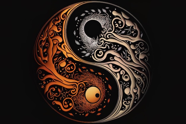 símbolo del yin y el yang utilizado como elemento decorativo en el diseño visual