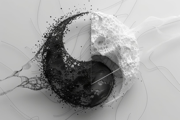 Foto símbolo ying yang en el estilo de visualización de datos