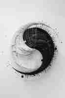 Foto símbolo ying yang en el estilo de visualización de datos