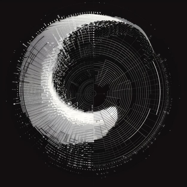 Foto símbolo ying yang en el estilo de visualización de datos