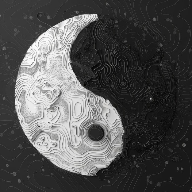 símbolo ying yang no estilo de visualização de dados