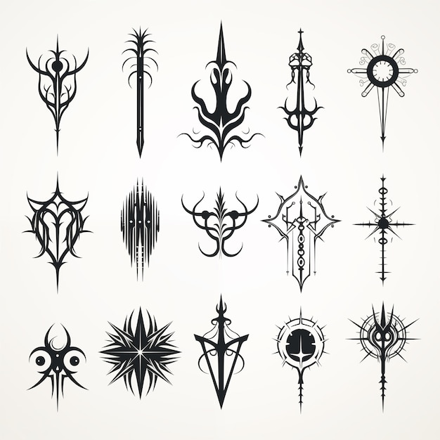 Foto símbolos góticos arte escura