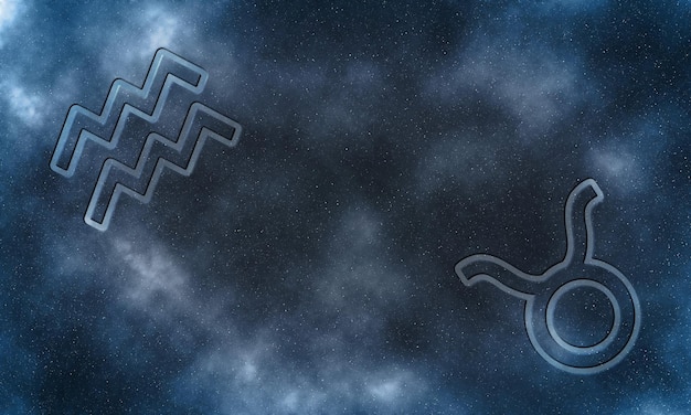 Los símbolos del horóscopo de compatibilidad de Acuario y Tauro