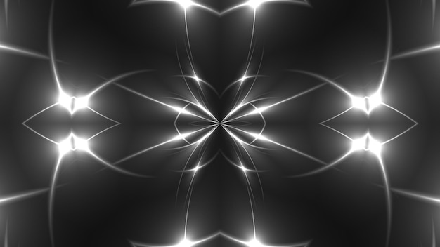 Foto simetría abstracta caleidoscopio fractal luces 3d render telón de fondo computadora generando fondo