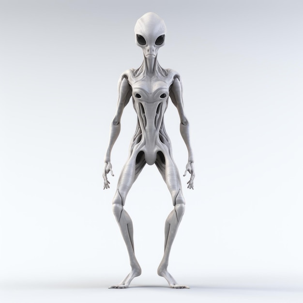 La simetría minimalista 3D hace que el alienígena digno en movimiento
