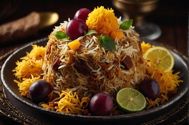 Simfonía dulce Biryani para el postre