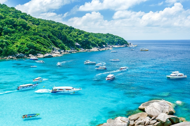 Similan Inseln, Thailand. Tropische landschaft Reisen Sie in Asien-Konzept. Wahrzeichen von Thailand.