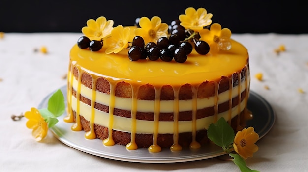 Foto simnel cake tradicional do reino unido páscoa light fruit cake com marzipan