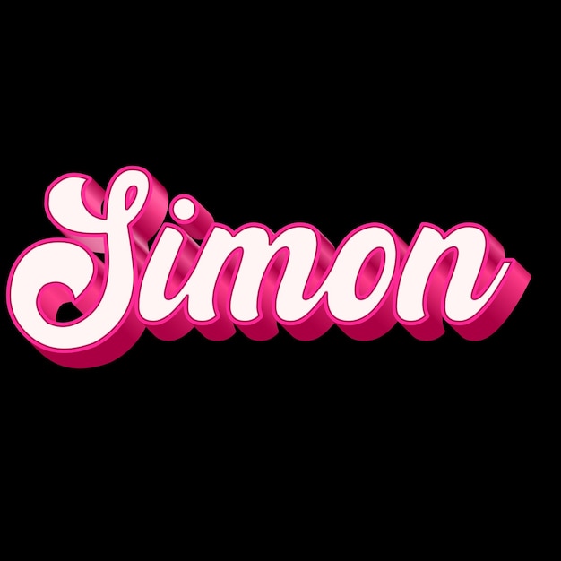 Foto simon tipografía diseño 3d rosa negro blanco fondo foto jpg