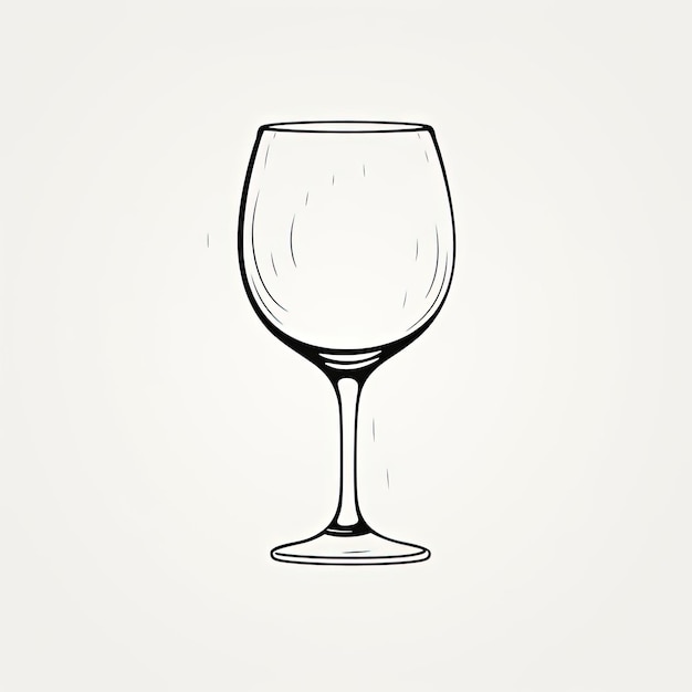 Foto un simple boceto dibujado a mano de un vaso de vino se muestra en el estilo de la iconografía neopop