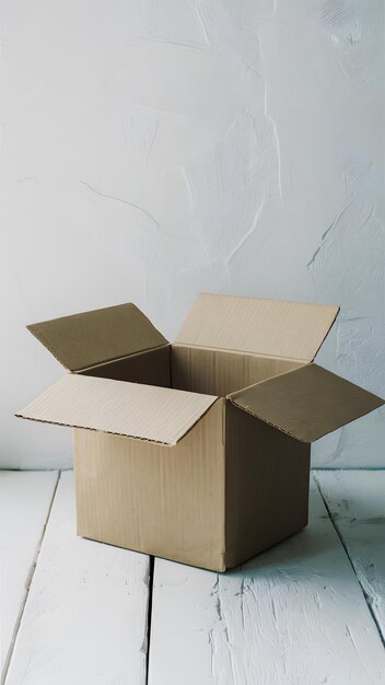 Una simple caja de cartón rústica hecha de material reciclado perfecta para almacenar o regalar Vertical Mobil