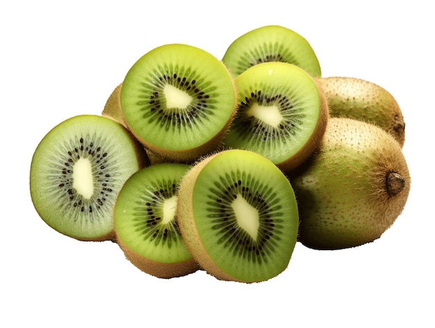 Foto un simple clip art de la fruta del kiwi sobre un fondo blanco