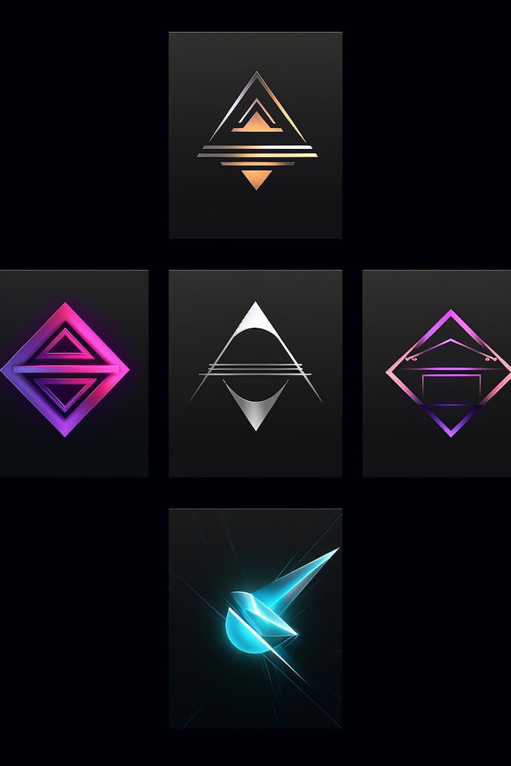 Foto un simple diseño geométrico futurista de un logotipo moderno para una marca espacial y tecnológica
