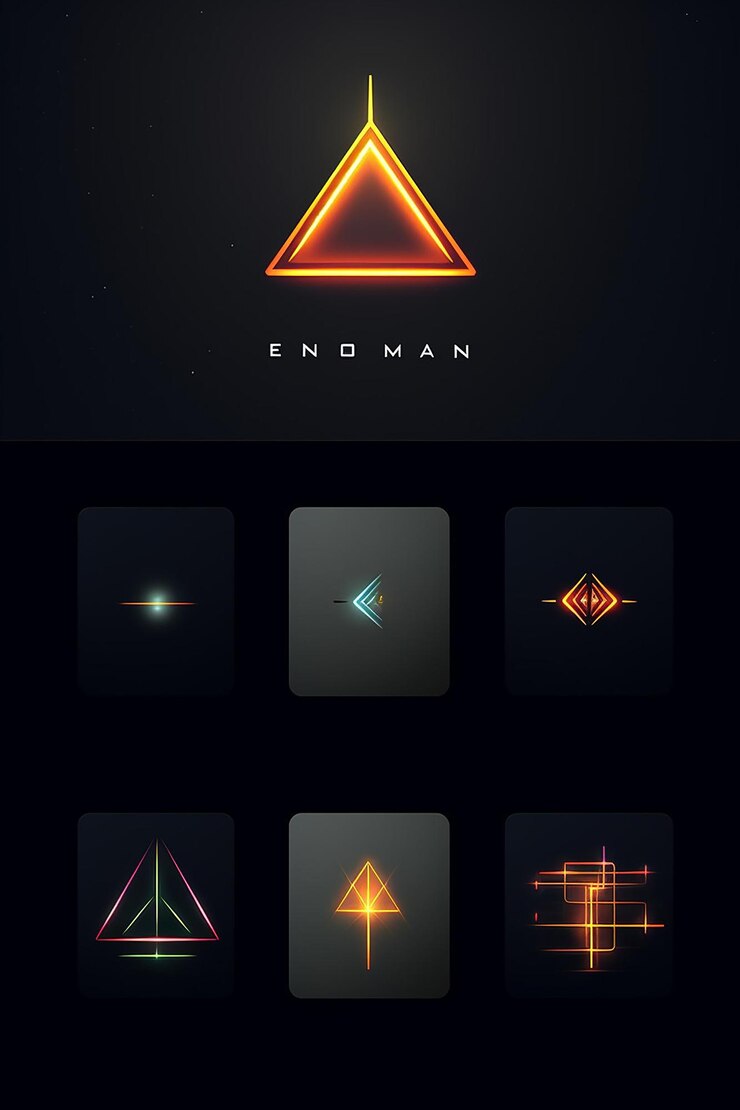 Foto un simple diseño geométrico futurista de un logotipo moderno para una marca espacial y tecnológica