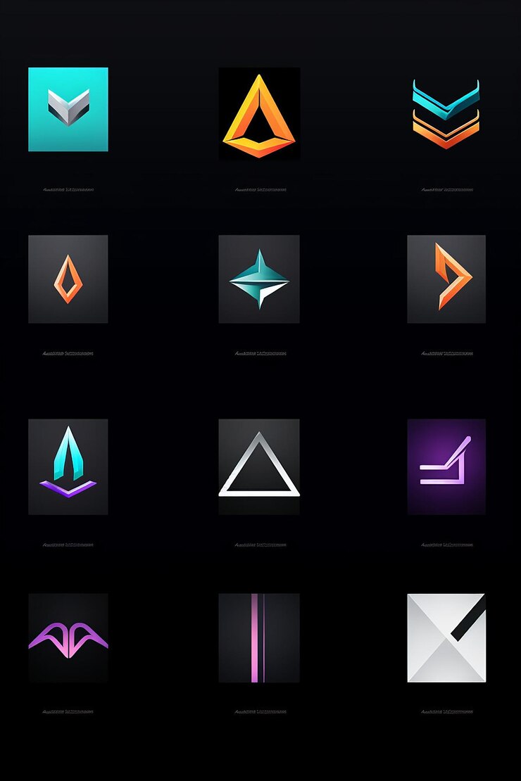 Foto un simple diseño geométrico futurista de un logotipo moderno para una marca espacial y tecnológica