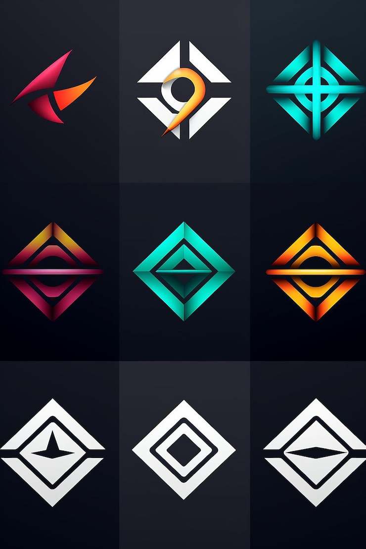Foto un simple diseño geométrico futurista de un logotipo moderno para una marca espacial y tecnológica