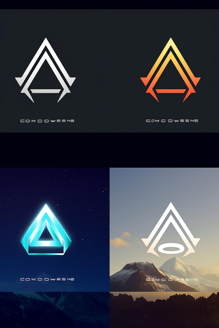 Foto un simple diseño geométrico futurista de un logotipo moderno para una marca espacial y tecnológica