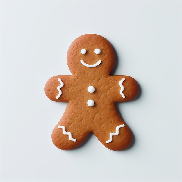 Foto un simple hombre de pan de jengibre sobre un fondo blanco