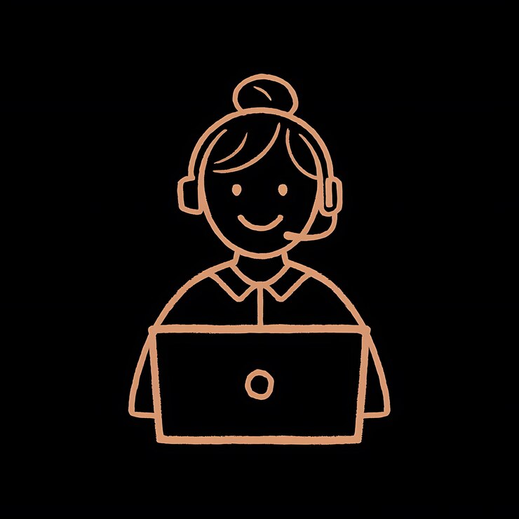 Foto una simple ilustración estilizada de un representante de servicio al cliente