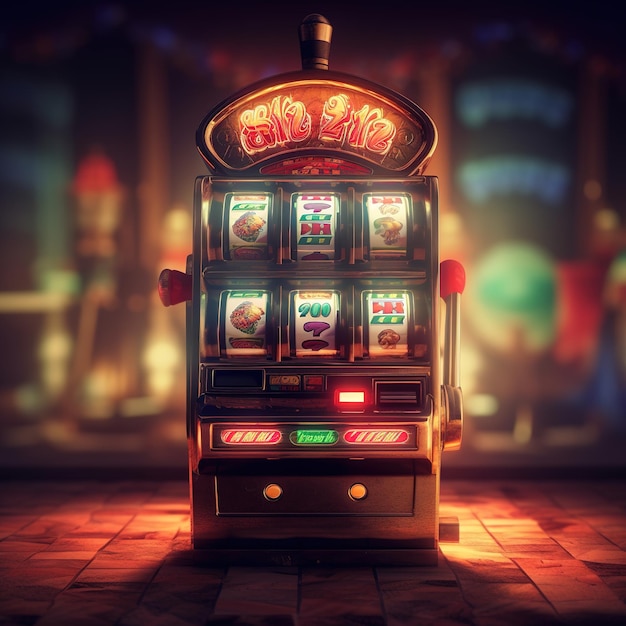 Foto un simple juego de casino en una máquina tragamonedas.