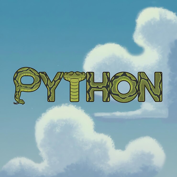 Foto un simple logotipo de estilo animado con el texto python ai generative