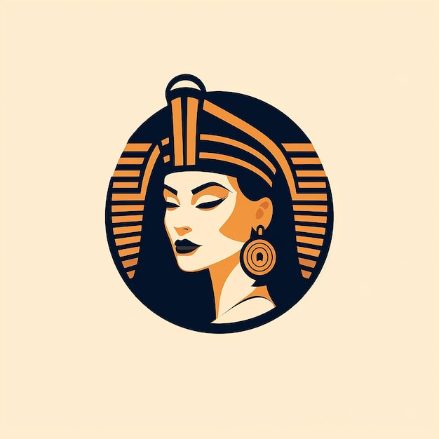 simple logotipo minimalista de Cleopatra en el vector