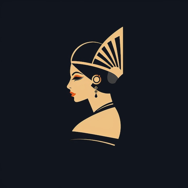 simple logotipo minimalista de Cleopatra en el vector