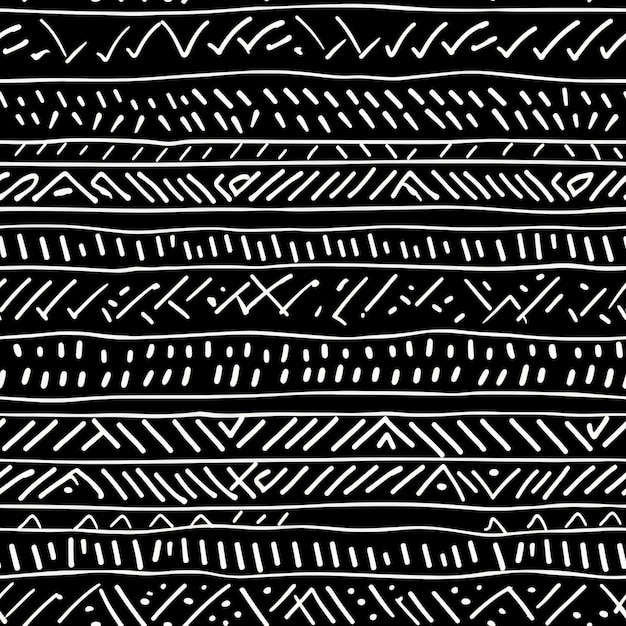 simple patrón tribal negro y blanco en el