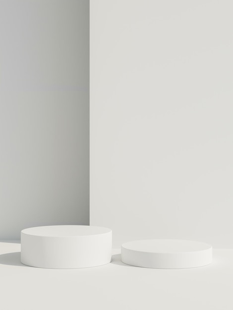 Un simple pedestal de podio blanco para mostrar el producto