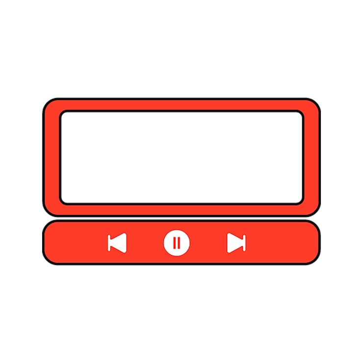 Foto simple red media player interface with playback controls