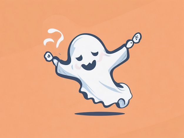 Un simple vector lindo fantasma de Halloween dabbing