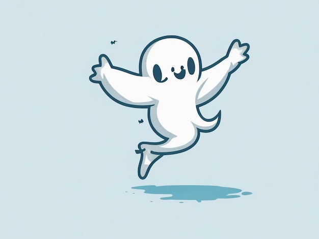 Un simple vector lindo fantasma de Halloween dabbing
