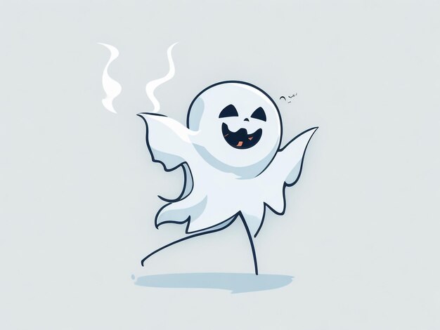 Un simple vector lindo fantasma de Halloween dabbing