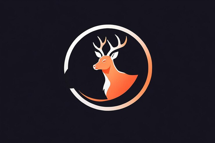 Foto simplemente abstracto deer logo plantilla ilustración de inspiración en un círculo