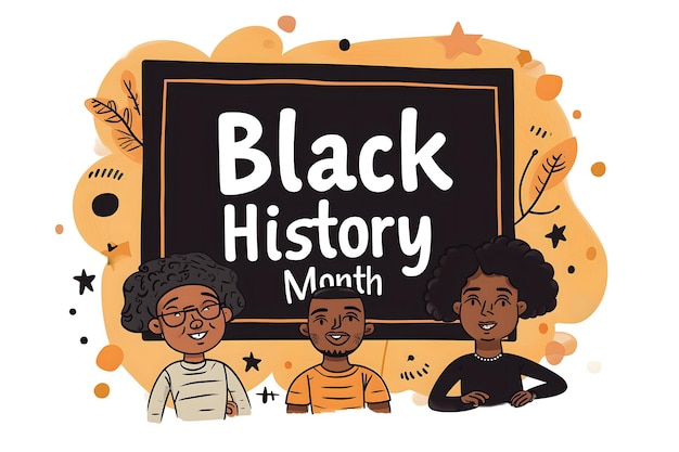 Simplemente dibujos animados de fondo del Mes de la Historia Negra