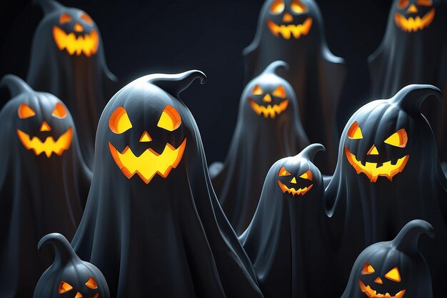 Foto simplemente el fantasma de dibujos animados de halloween 3d render ilustración 3d ilustración