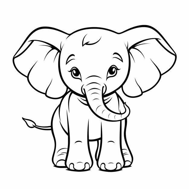 Simplesmente Adorável Muito Simples Elefante Página de colorir crianças